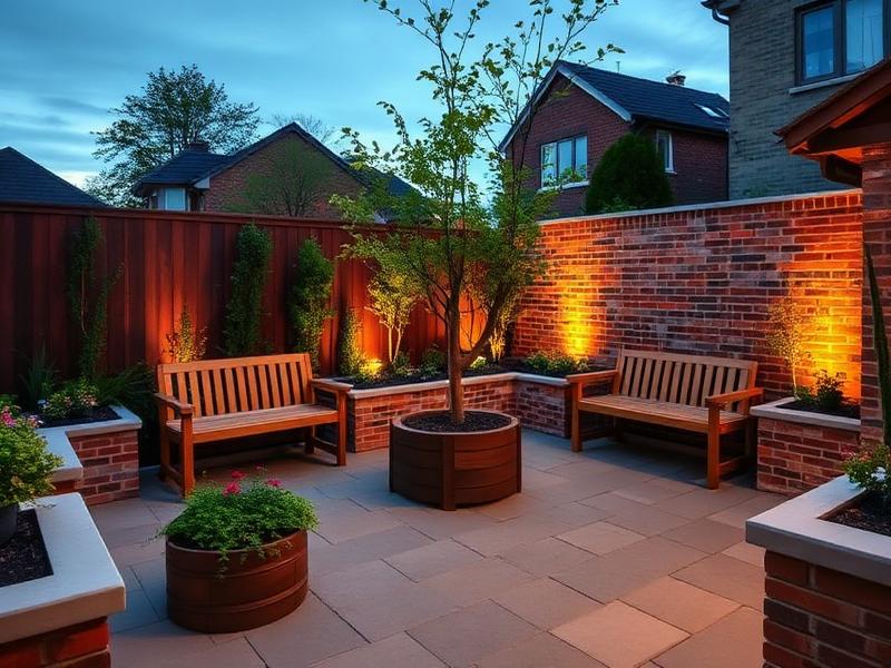 Gerenoveerde tuin met zitbanken